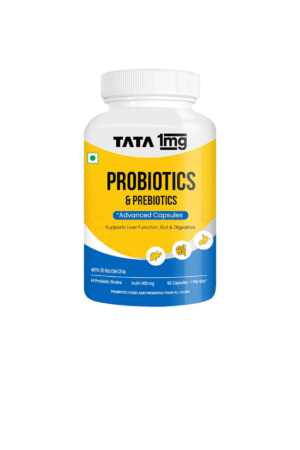 Tata 1mg Probiotics 30 Billion CFUs+ Capsules with Prebiotic Fiber- 60 Count