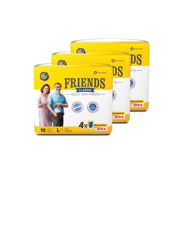 Friends Classic Adult Diapers Pants Style - 30 Count (Large) with odour lock