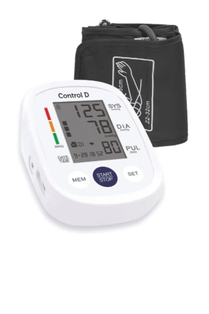 Control D Homely CPort BP Monitor Automatic Accurate Digital Blood Pressure Checking Machine Upper Arm Portable Digital Blood Pressure Monitor BP Machine (White, Silver)