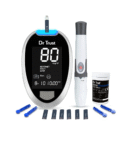 Dr TrustFully Automatic Blood Sugar Testing Glucometer Machine with 10 Strips(Black)