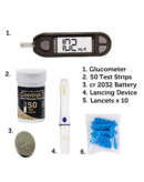Control D Blood Glucose Monitor (Pack of 50 Strips, Black)