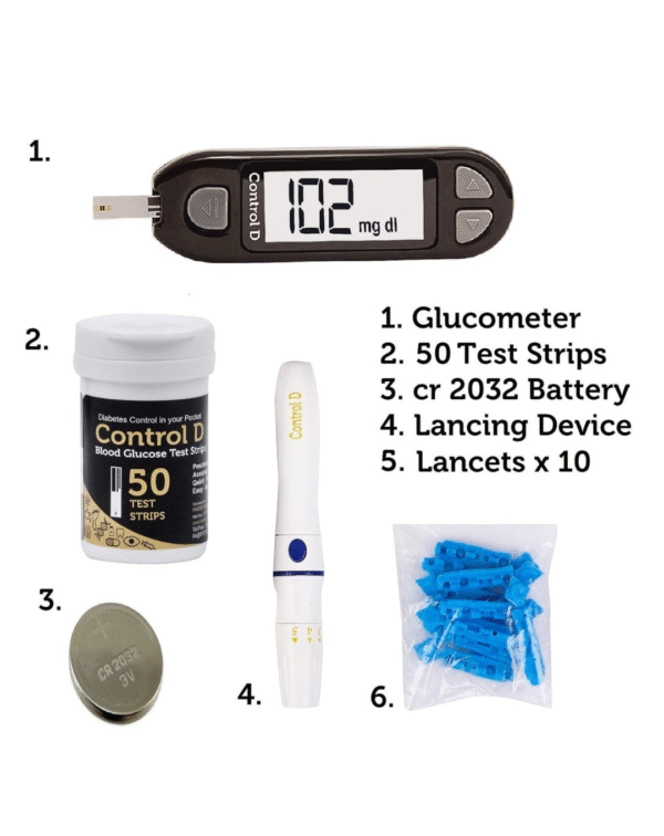 Control D Blood Glucose Monitor (Pack of 50 Strips, Black) - Image 3