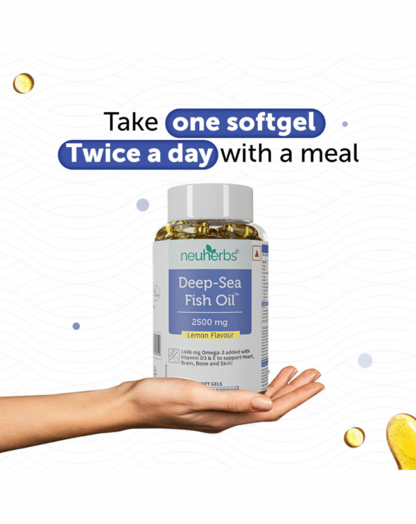 Neuherbs Deep Sea Omega 3 Fish Oil - Omega 3 Supplement Triple Strength 2500 Mg (Essential Fatty Acid Combination of 1486 mg 892 mg EPA 594 mg DHA/serving) - Image 3