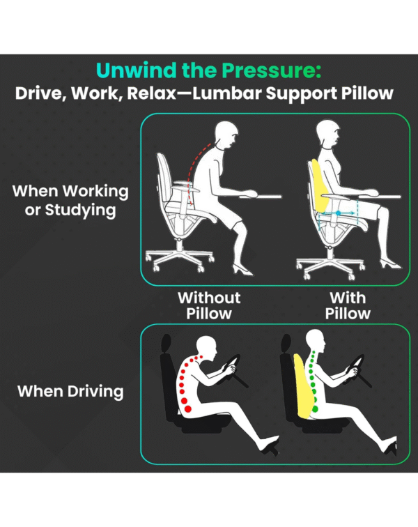 Dr Trust USA Backrest for Car Seat, Office Chair to Sit Up Right, Orthopaedic Memory Foam Cushion - Image 4