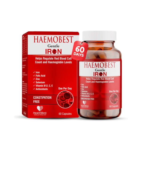 HealthBest Haemobest Iron Supplement | Iron, Folic Acid, Zinc & B12 for Hemoglobin Support, Energy & Immunity