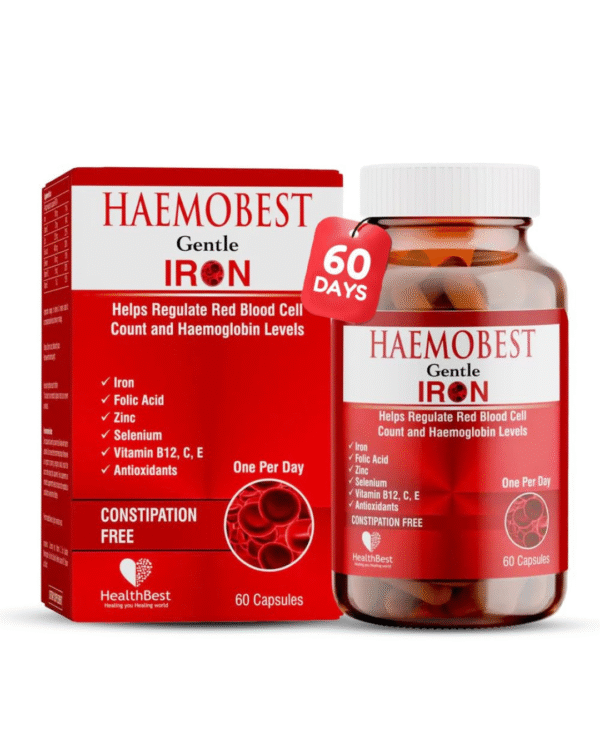 HealthBest Haemobest Iron Supplement | Iron, Folic Acid, Zinc & B12 for Hemoglobin Support, Energy & Immunity - Image 2