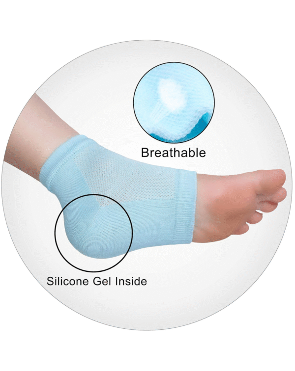 Sofstep Moisturizing Fabric and Gel Heel Socks, Blue - Image 4