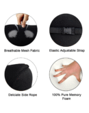 Dr Trust USA Orthopedic Neck Rest Car Seat Cushion Memory Foam Pillow Automobile Seat Headrest Small Sciatica Back Support -353