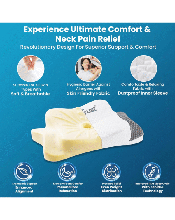Dr Trust USA Butterfly Shaped Cervical Memory Foam Pillow - Image 2