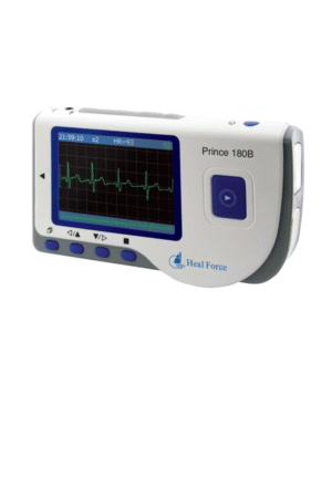 Heal Force Prince 180B Portable ECG Monitor Continuous Measuring with 3-Lead ECG Cable and Electrodes