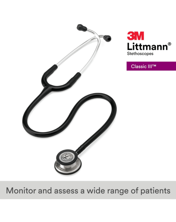 Classic III Monitoring Stethoscope, Black Edition Chestpiece, Black Tube, 27 inch, 5803 - Image 2