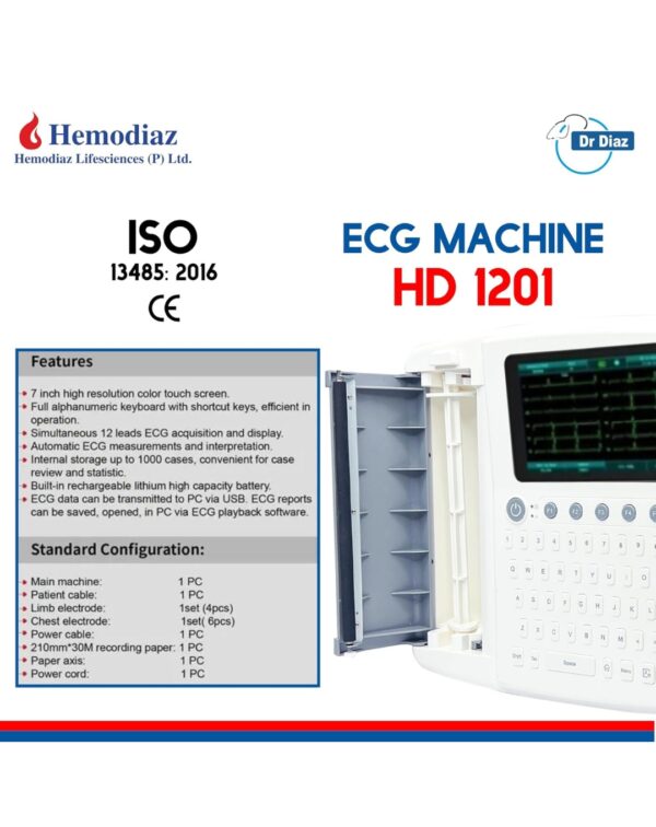 12 Channel 1201 ECG Machine - Image 5