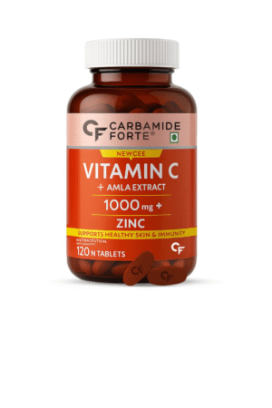 Carbamide Forte Natural Vitamin C Supplements Amla Extract With Zinc For Immunity & Skincare | Vitamin C Tablets - 120 Tablets