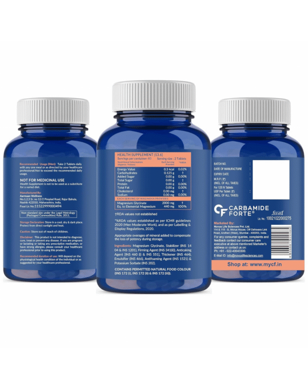 Carbamide Forte Chelated Magnesium Glycinate Supplement 2000mg Per Serving - Image 4
