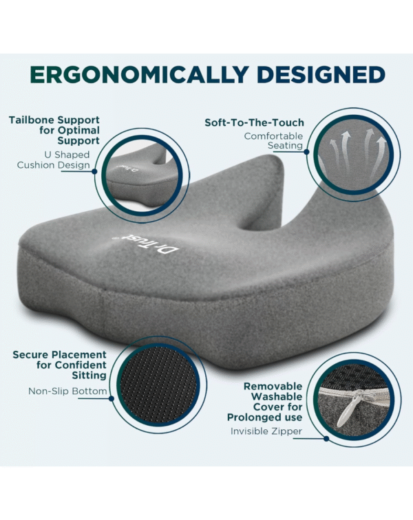 Dr Trust USA 370 Pro Seat Cushion for Tailbone, Coccyx, Hip, Thigh, Sciatica Support - Image 2