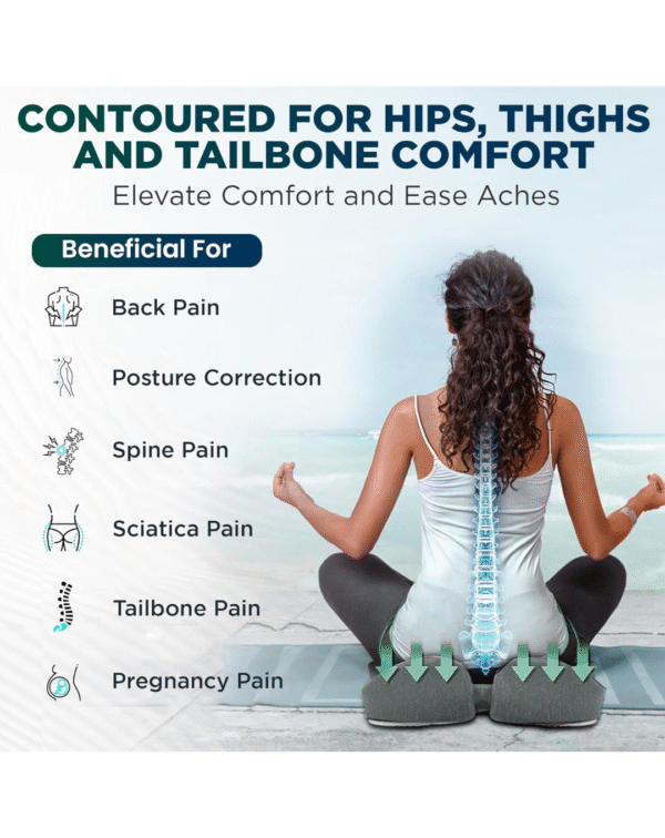 Dr Trust USA 370 Pro Seat Cushion for Tailbone, Coccyx, Hip, Thigh, Sciatica Support - Image 3