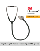 Lightweight II S.E. Stethoscopes for Nurses, Black Tube, 28 inch, 2450