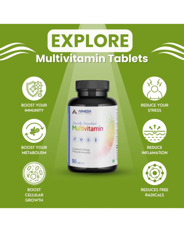 ABHEDA HEALTHCARE Multivitamin Tablets - 90 Count - Image 2