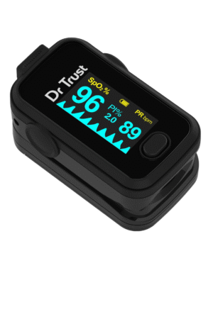 Dr Trust Signature Series Finger Tip Pulse Oximeter With Audio Visual Alarm (Midnight Black)