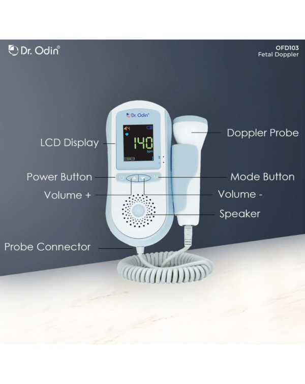 OFD 103 Fetal Doppler with in-Built Speaker, Smart Noise Reduction & Heartbeat Detection Machine - Image 2