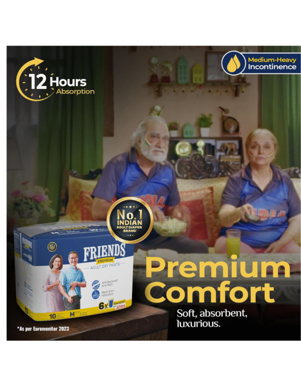 Friends Premium Adult Diapers Pants Style - 30 Count (Medium) with odour lock - Image 2