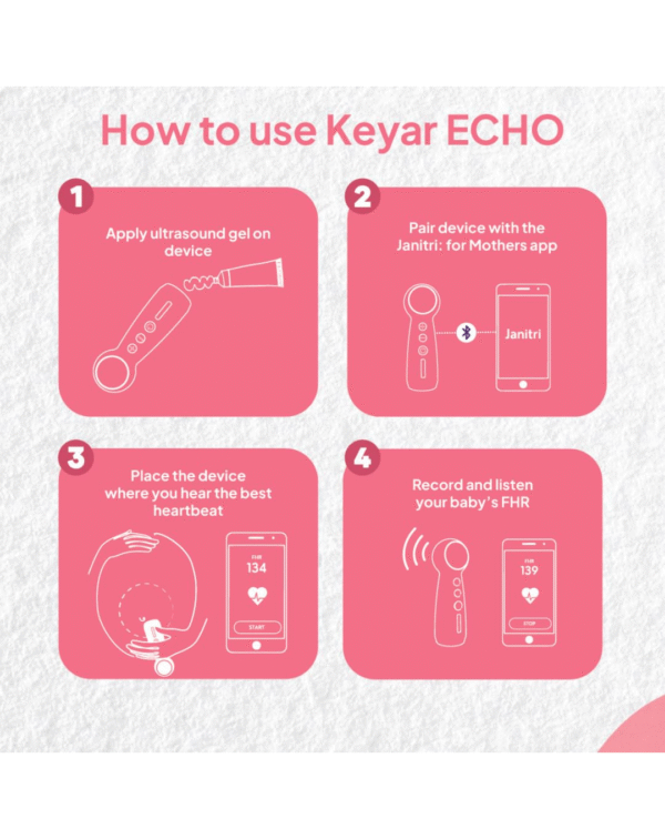 Janitri Keyar Echo Smart Fetal Doppler – Handheld Pregnancy Monitor - Image 4