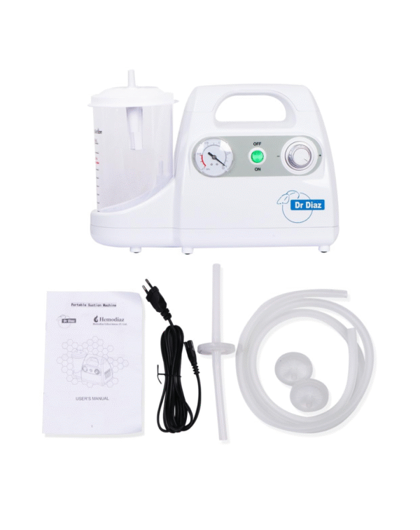 Dr Diaz Portable Suction Machine Unit with 1000 ml Single Jar for Hospital, Clinic, Dentist, & Home Use - Image 2