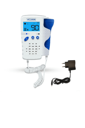 OTICA VCOMIN Professional Ultrasonic Fetal Doppler Rechargeable Headphone Jack and Built in Speaker, Baby Heart Beat Monitor