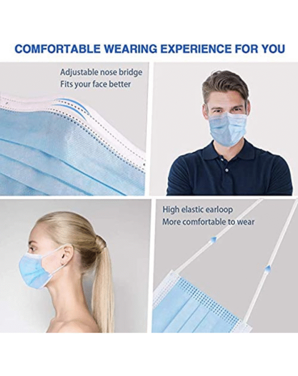 TeeBustrr Unisex Non Woven Face Mask (Blue) - Image 4