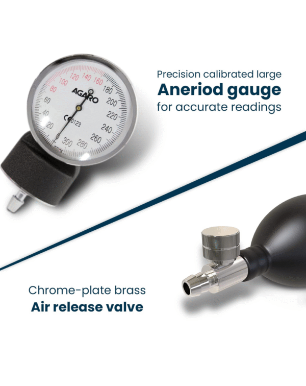 AGARO SP102 Aneriod Type Sphygmomanometer With Stethoscope, Manual Arm Blood Pressure Monitor - Image 3