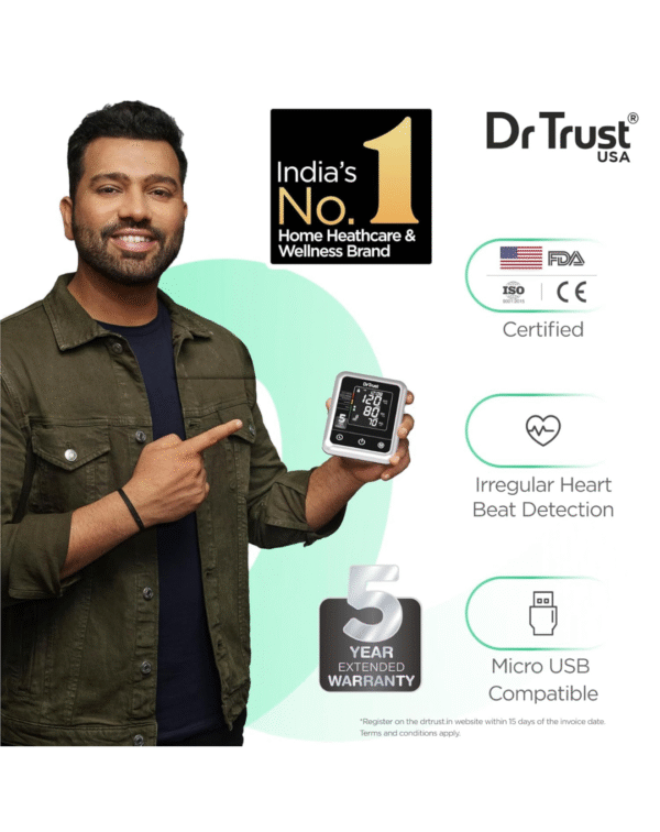 Dr Trust A-One Galaxy" Blood Pressure Testing Monitor (Black) - Image 2