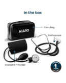 AGARO SP102 Aneriod Type Sphygmomanometer With Stethoscope, Manual Arm Blood Pressure Monitor
