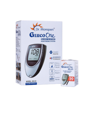 Dr. Morepen BG-03 Gluco One Glucometer Combo, 50 Strips (Multicolor)