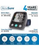 AccuSure Blood Pressure Monitor Fully Automatic Digital Large Display And Adjustable Arm-Cuff Comes