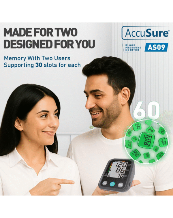 AccuSure Blood Pressure Monitor Fully Automatic Digital Large Display And Adjustable Arm-Cuff Comes - Image 5