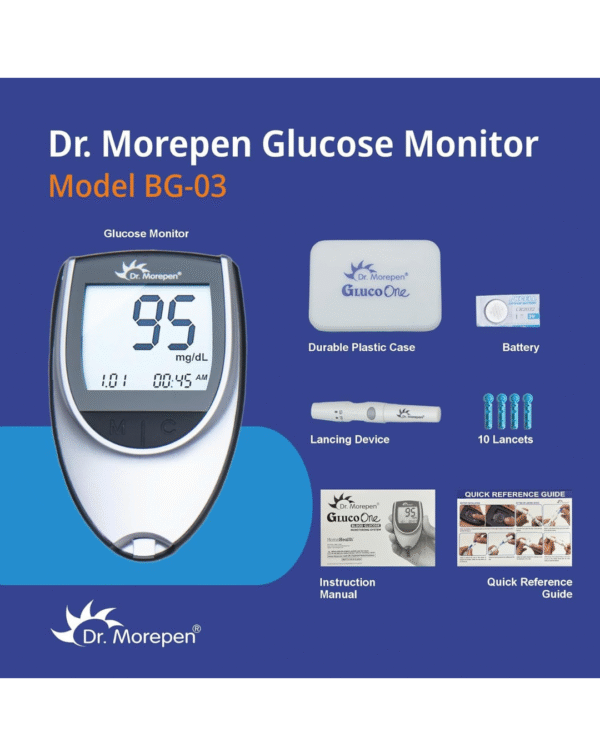 Dr. Morepen BG-03 Gluco One Glucometer Combo, 50 Strips (Multicolor) - Image 4