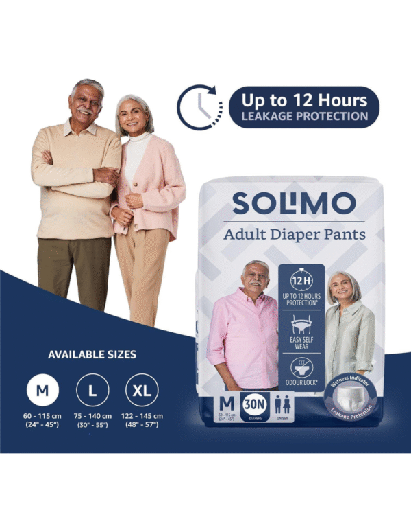 Solimo Adult Diapers Pant Style | Medium Size - Image 3
