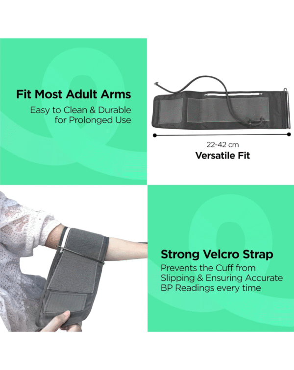 Dr Trust USA Upper Arm BP Monitor Cuff Size of 22-42 cm For Blood Pressure Measurements, Durable, Soft & Comfortable BP Machine Cuff - Image 3