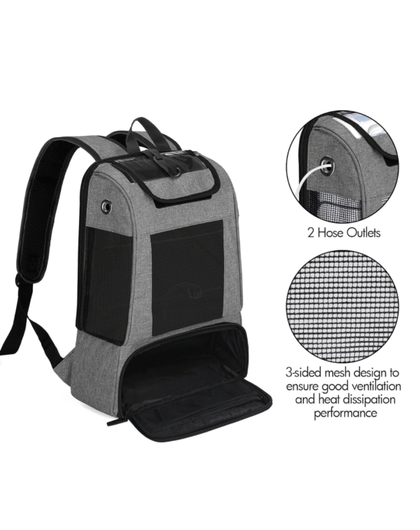 Portable Oxygen Concentrators Backpack, Universal POC Travel Carrying Bag with Mesh Panels - Image 3