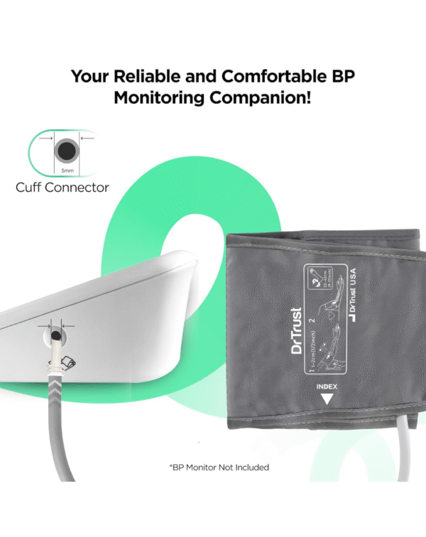 Dr Trust USA Upper Arm BP Monitor Cuff Size of 22-42 cm For Blood Pressure Measurements, Durable, Soft & Comfortable BP Machine Cuff - Image 4