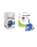 WELLSTAR 100 Round Glucometer Lancets with DR.MOREPEN BG-03 Test Strips