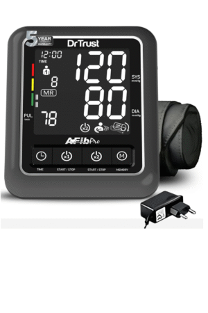Dr Trust Atrial Fibrillation Automatic Dual Talking Digital BP Monitor Machine (Black)