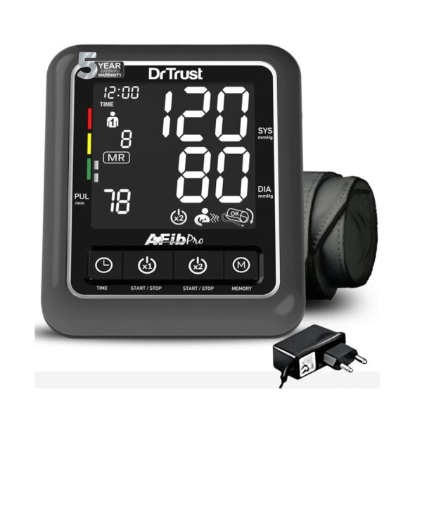 Dr Trust Atrial Fibrillation Automatic Dual Talking Digital BP Monitor Machine (Black)