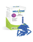 WELLSTAR 100 Round Glucometer Lancets with DR.MOREPEN BG-03 Test Strips