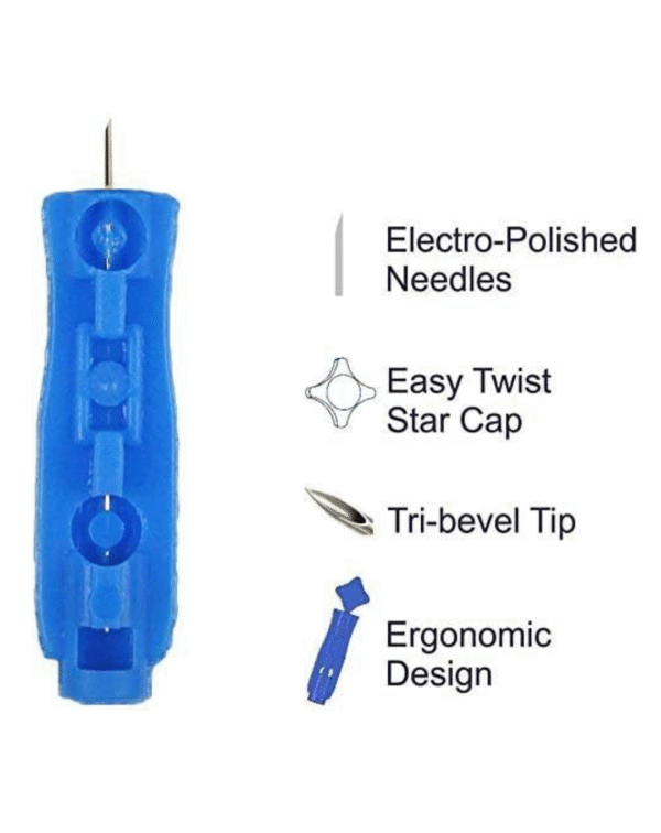 WELLSTAR 100 Round Glucometer Lancets with DR.MOREPEN BG-03 Test Strips - Image 3
