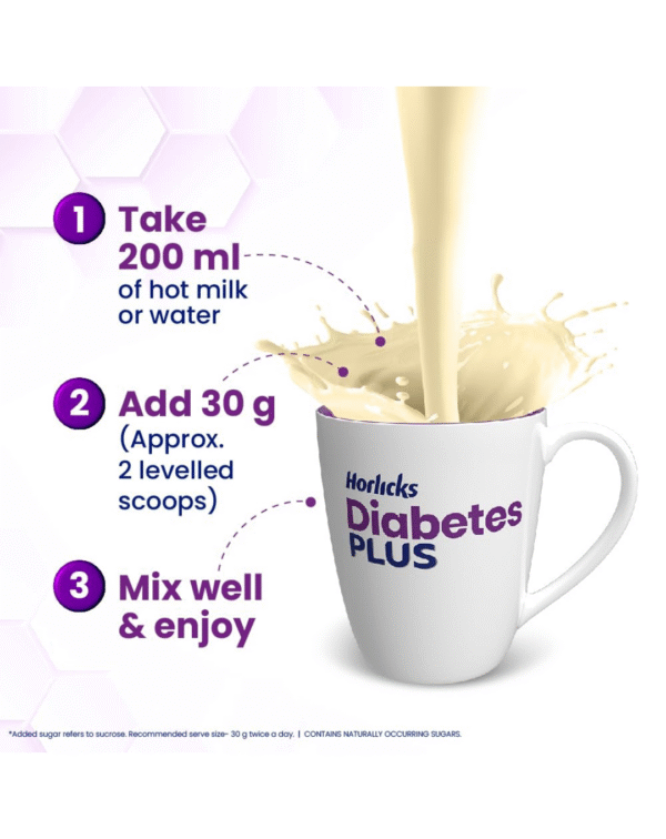 Horlicks Diabetes Plus, Vanilla, 400g | Helps Manage Blood Sugar - Image 3