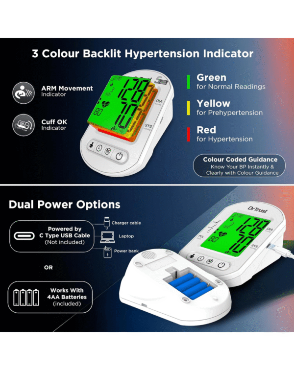 Dr Trust USA Intellitrack 133 Fully Automatic Portable Digital Blood Pressure Monitor - Image 3