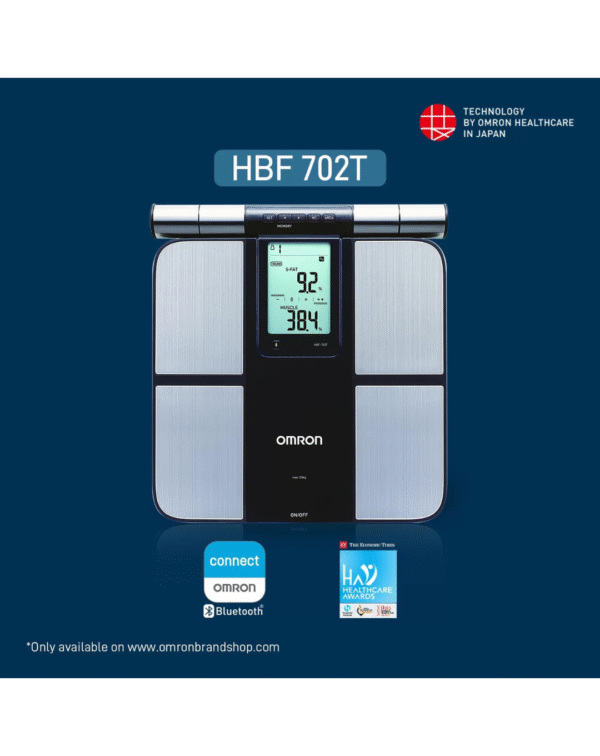 Omron New Karada Scan HBF 702T Digital Body Composition Monitor, Silver - Image 2