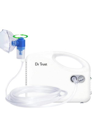 Dr Trust USA Compressor Nebulizer Machine Complete Kit for Adults and Kids with Mask (White)