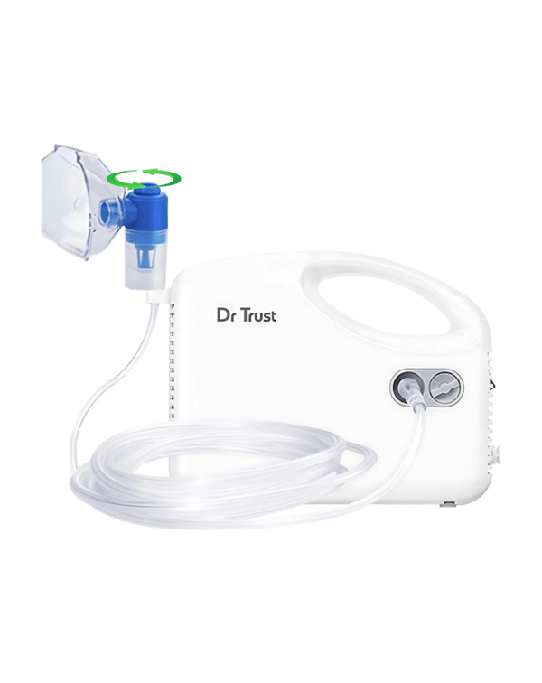 Dr Trust USA Compressor Nebulizer Machine Complete Kit for Adults and Kids with Mask (White)